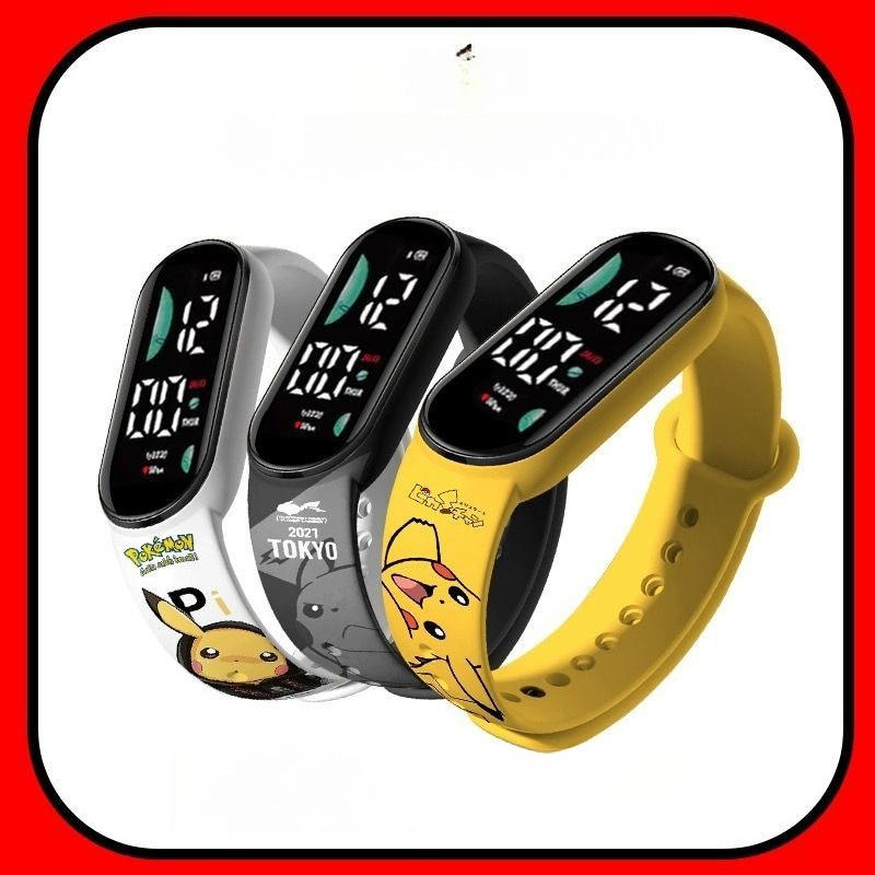 Accessories With Watch - Cyfrowy zegarek z motywem kreskówki Pokémon,