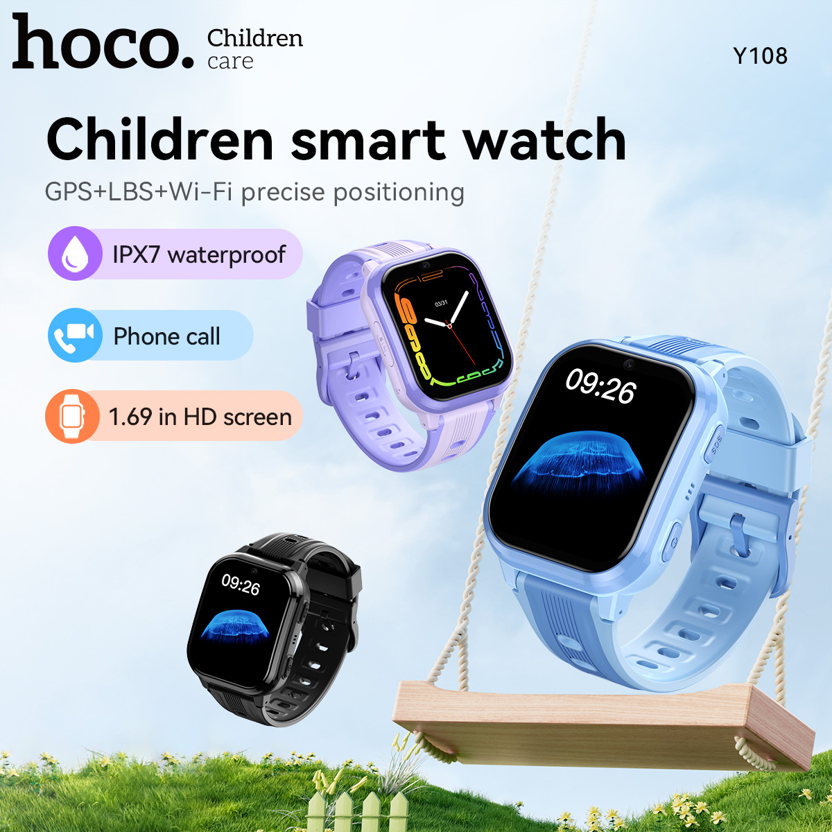 Smartwatch Id - HOCO Y108 1.69-calowy zakrzywiony ekran dotykowy